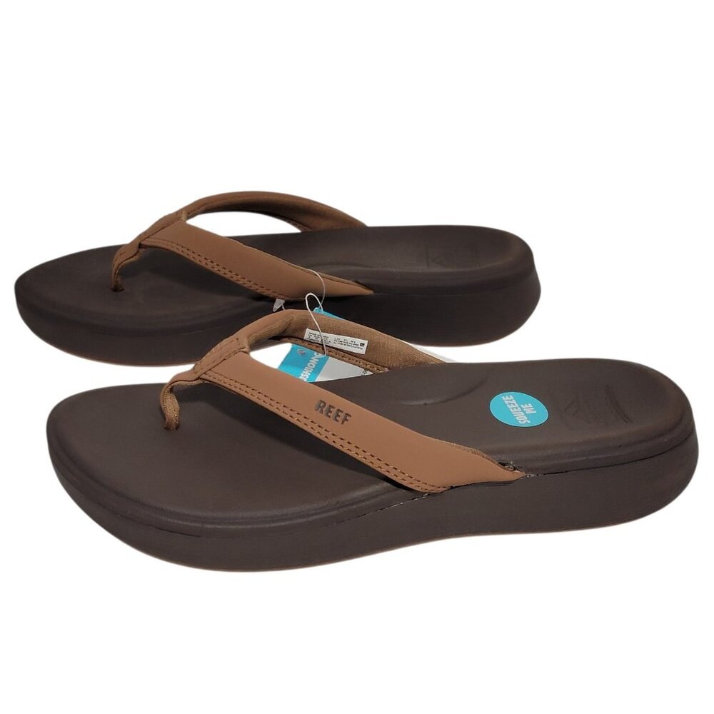 Reef Cushion Cloud Flip Flop Sandals Womens Size 6 Espresso Brown Arch Support - Picture 6 of 13